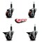 Service Caster 3'' Maroon Poly Wheel Swivel 1'' Expanding Stem Caster Set 2 Brakes, 4PK SCC-EX20S314-PPUB-MRN-2-PLB-2-1 - alternate 2